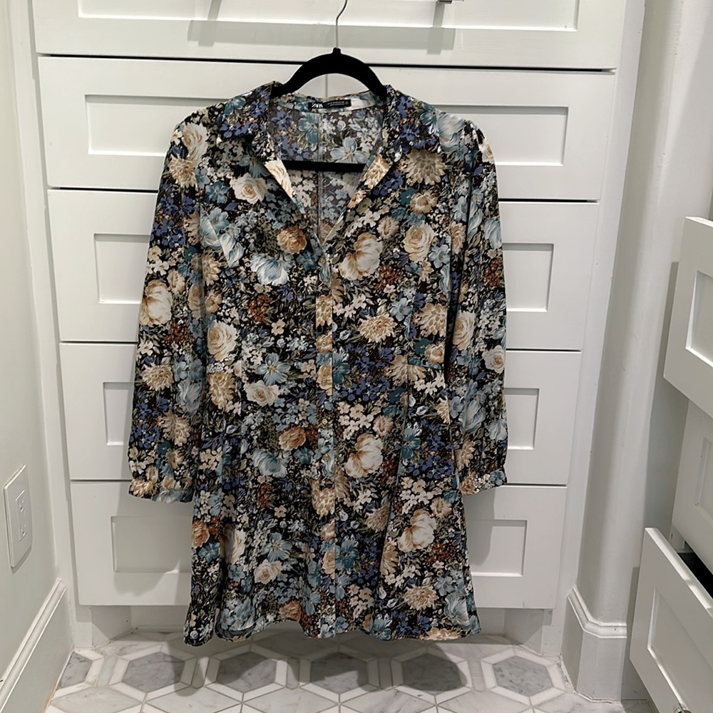 Floral a line Zara mini dress
